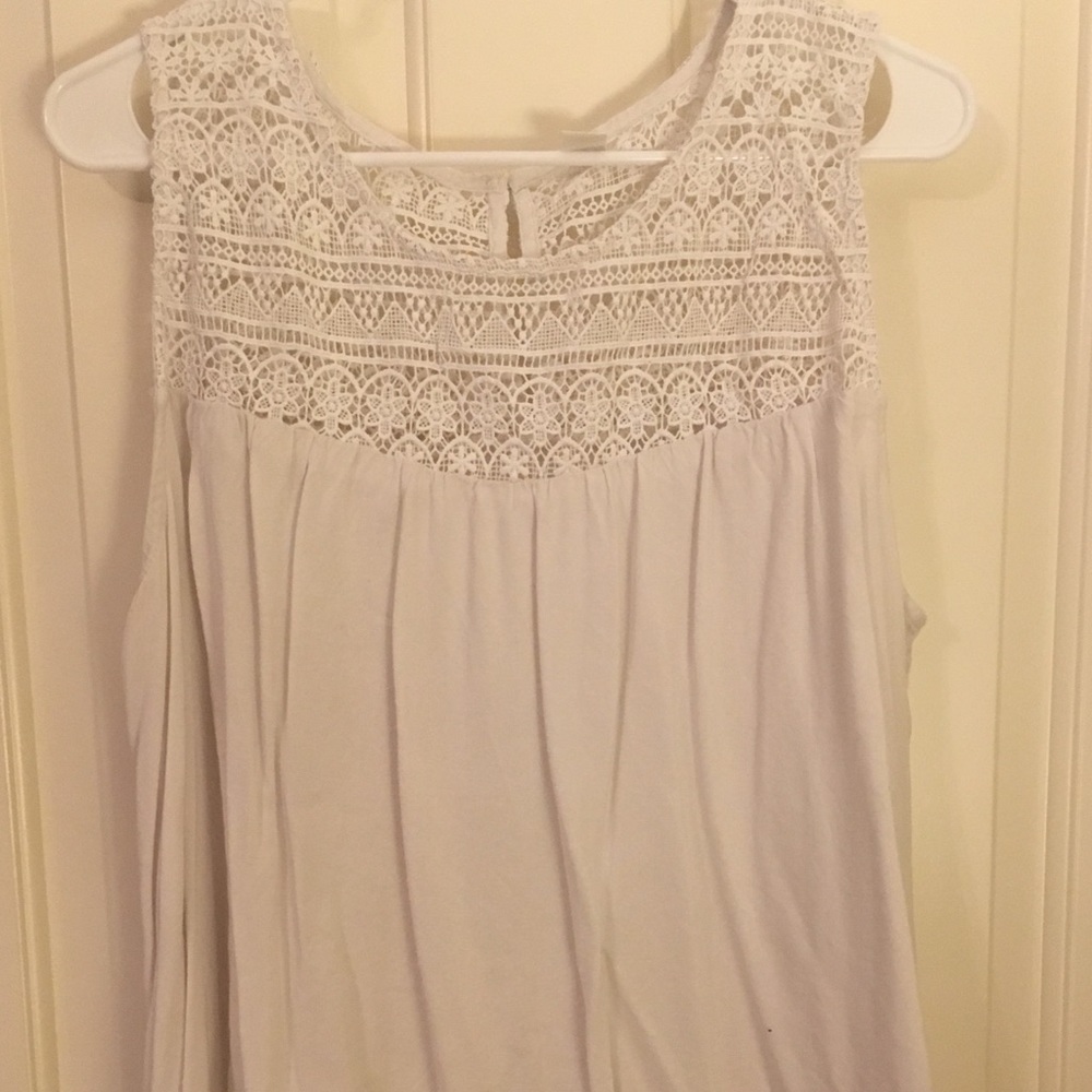 Dove grey crochet top blouse